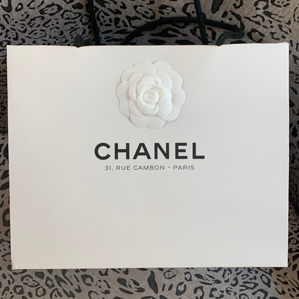 Rare white Chanel Rue Cambon paper shopping bag only
